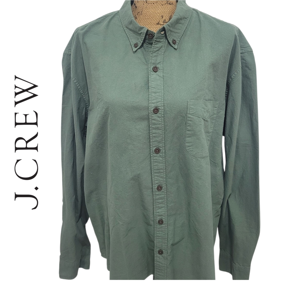 J. Crew Men's Casual Olive Button Down Shirt